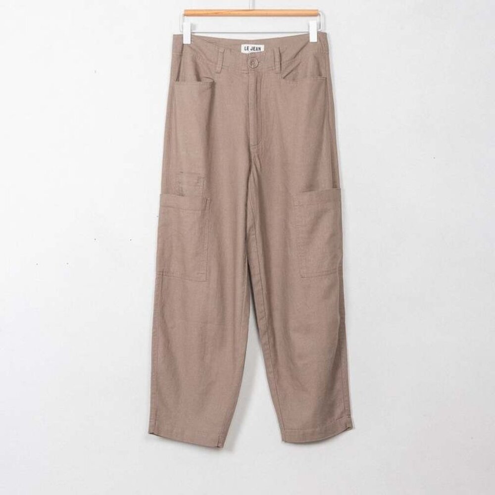 NWT Le Jean Goldie Balloon Cargo Pants- Linen Camel- Size 26